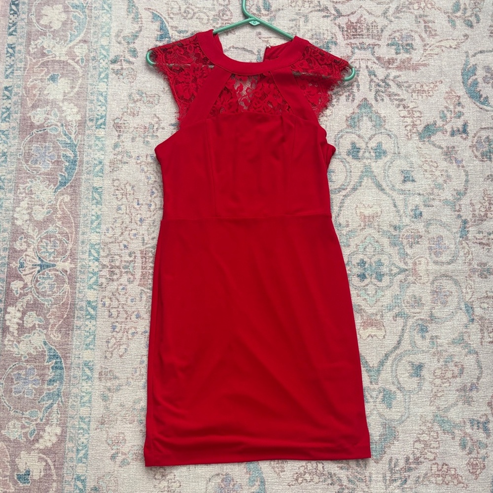 Express Red Lace Mini Dress